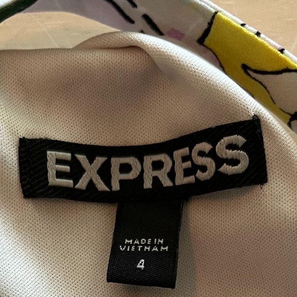 EXPRESS Watercolor Floral Halter Mini Dress Size 4 - Picture 9 of 11